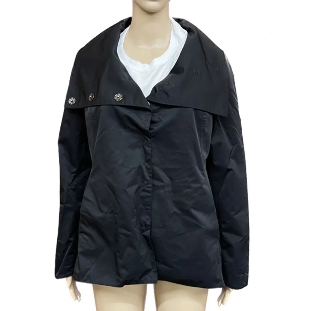 Eileen Fisher Snap Front Collard Nylon Jacket Size XS